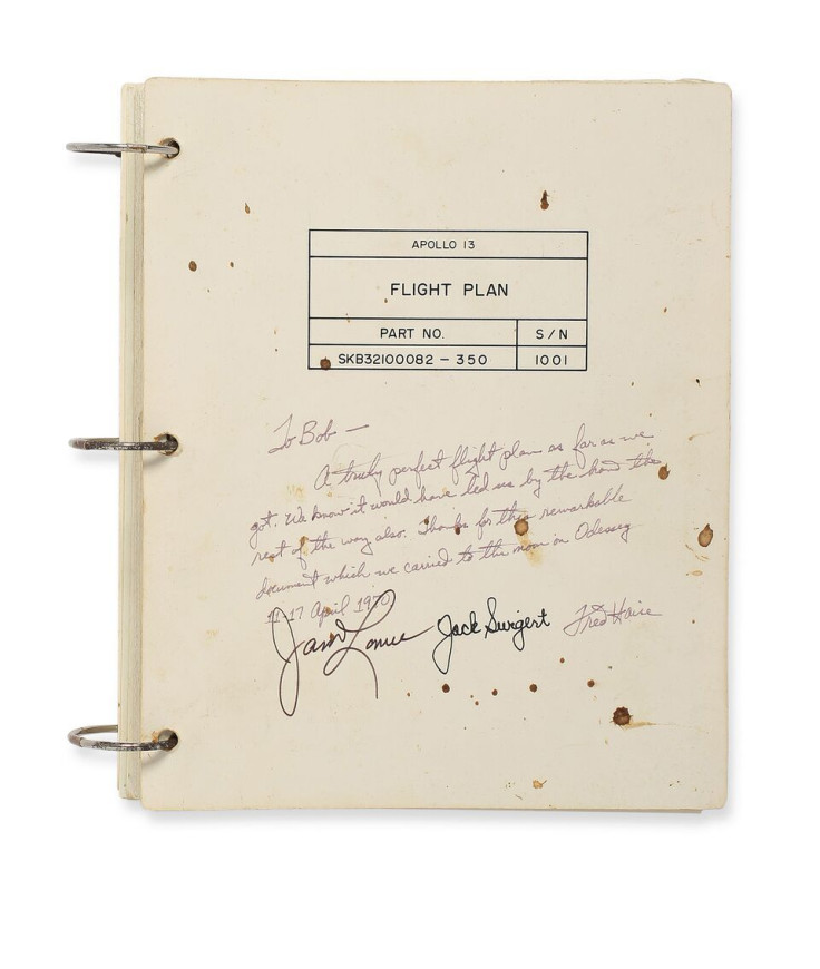 Apollo 13 flight plan sotheby's