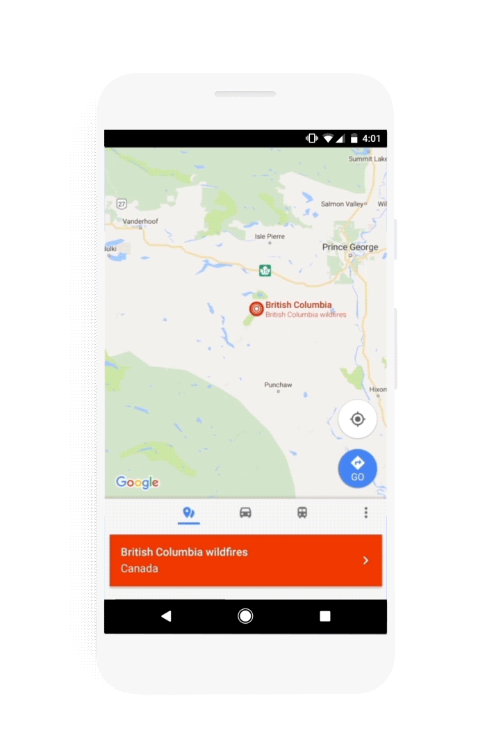 maps google sos alert