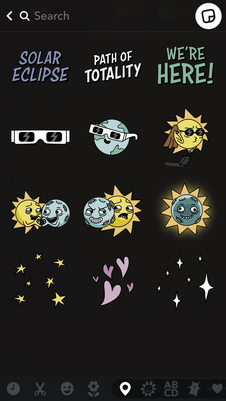 eclipse stickers snapchat