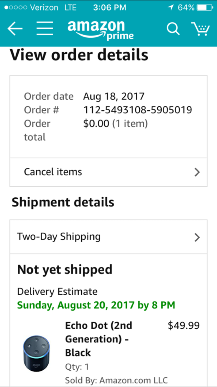 Amazon Echo Dot Purchase