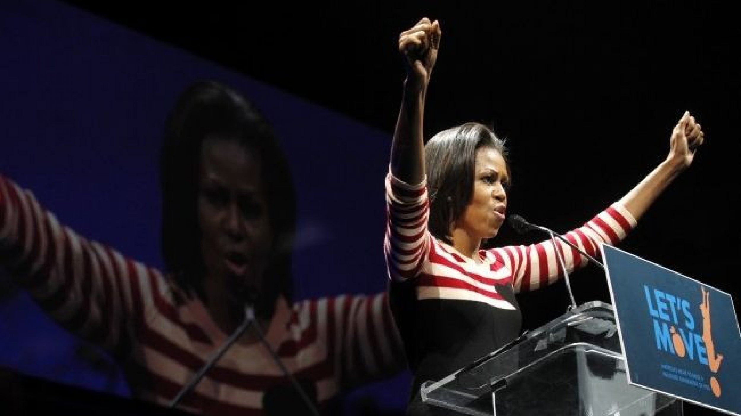 Michelle Obama Jumps in a Sack to Tackle Obesity