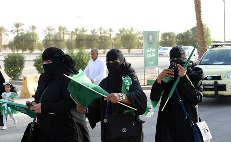 Saudi women arrive at stadium