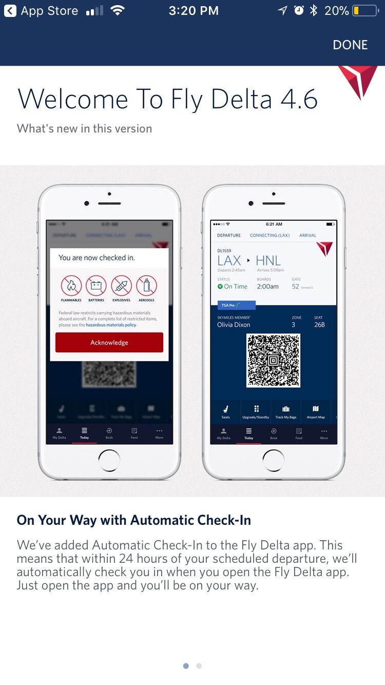 iOS Fly Delta App Automatically ChecksIn Travelers, Sends Boarding Pass