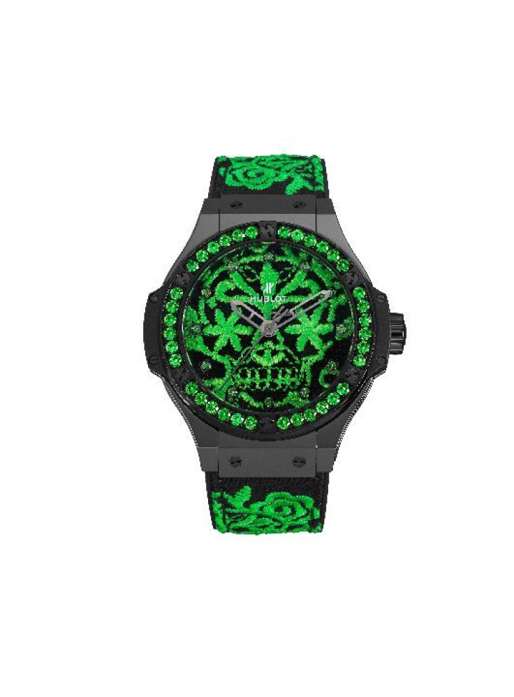 Hublot - Big Bang Broderie Sugar Skull Fluo in malachite green_preview