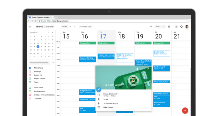 new google calendar design