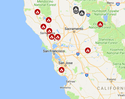 Latest California Wildfire Map: Where Are Fires Still Burning? | IBTimes