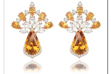 Sutra - Mandarin Garnet earrings