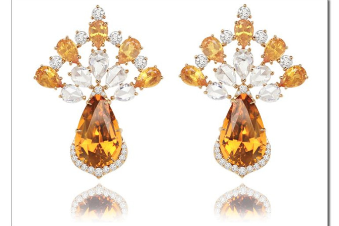 Sutra - Mandarin Garnet earrings