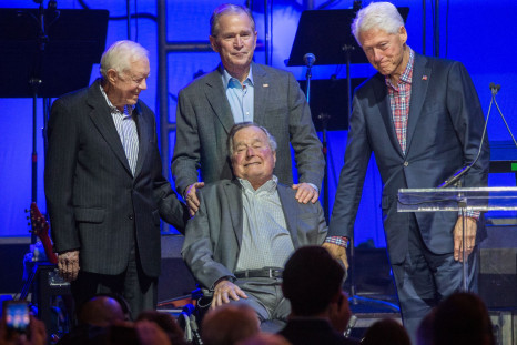 (L-R) Former US Presidents, Jimmy Carter, George H. W. Bush, George W. Bush, and Bill Clinton