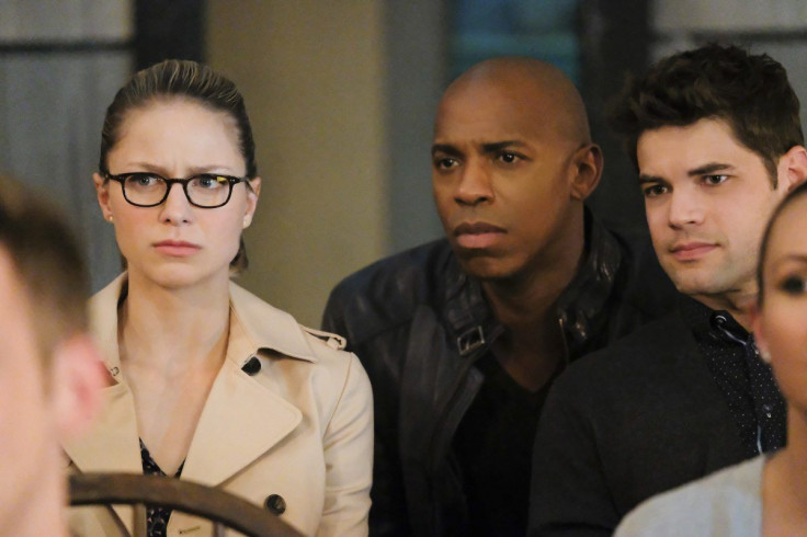 Melissa Benoist as Kara, Mehcad Brooks as James, Jeremy Jordan as Winn