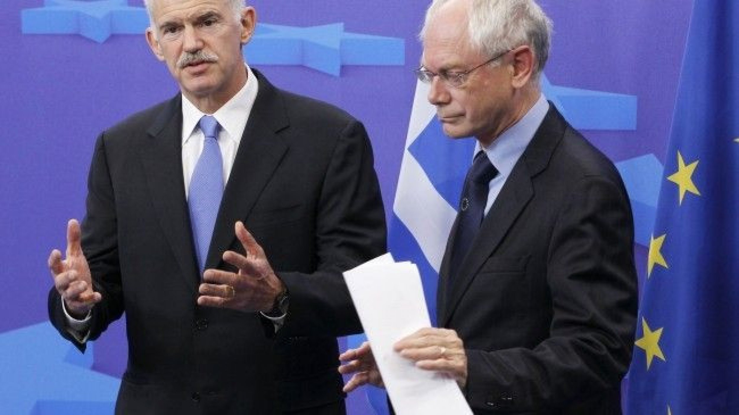 EU Council President Rompuy Makes Joint Statement With Prime Minister Papandreou Regarding Proposed Cuts