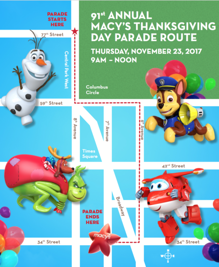 macy's thanksgiving day parade route