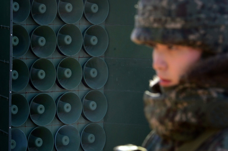 South Korea broadcasts news through speakers 