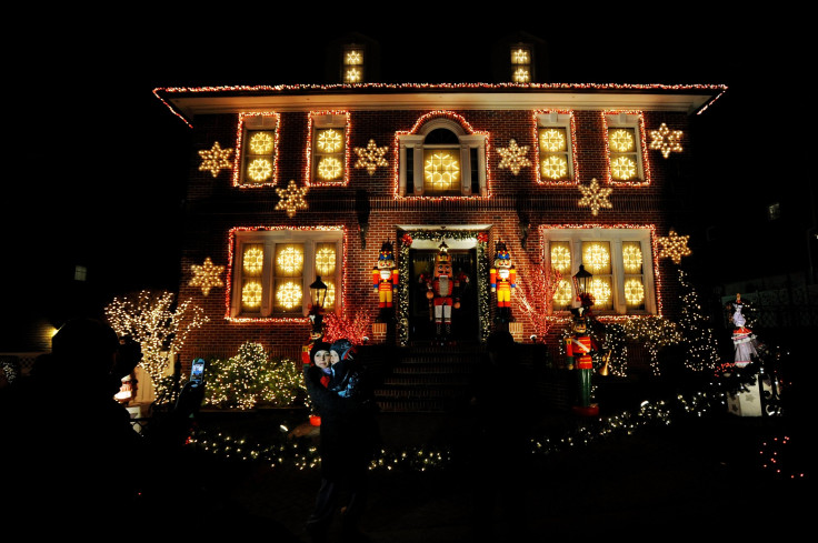 Holiday decorated house