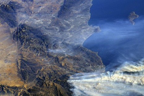 California fire from space