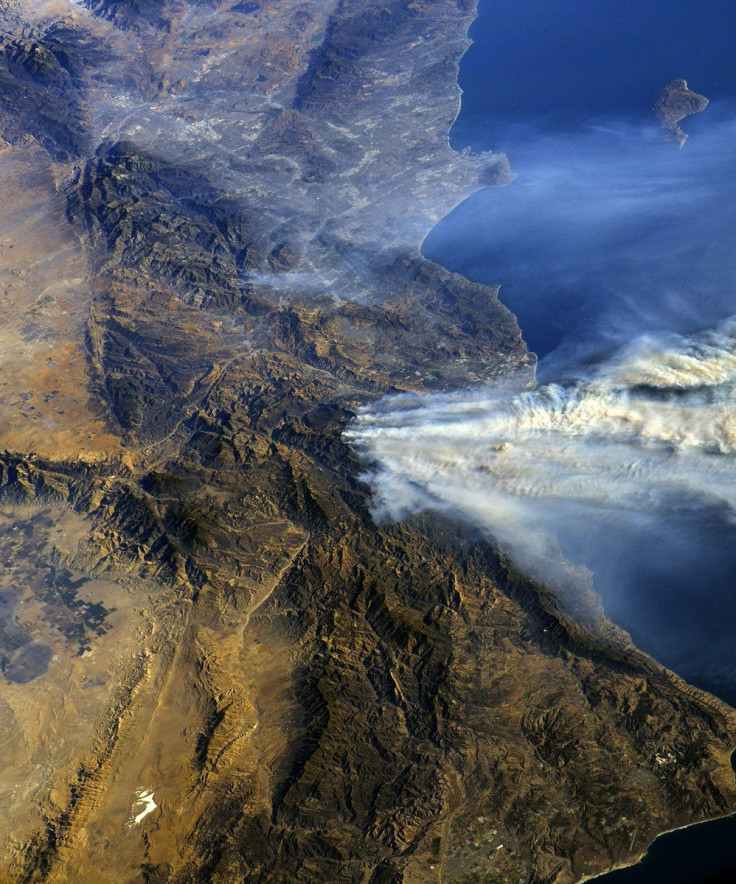 California fire from space