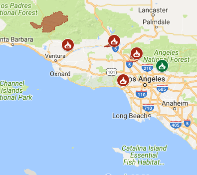 california wildfires 2017 map