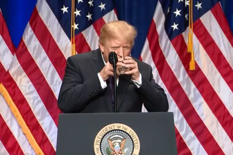 trump drinks water