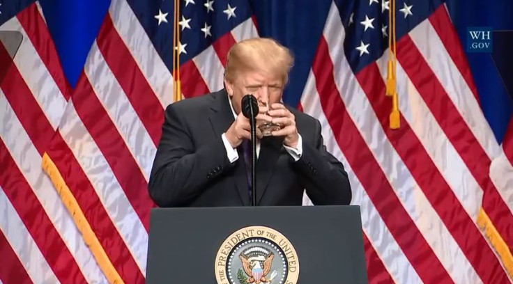 trump drinks water