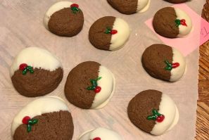 WHITE CHOCOLATE DIPPED GINGER COOKIES
