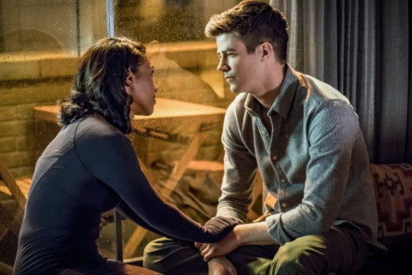 Candice Patton as Iris, Grant Gustin as Barry