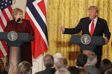 President Trump Holds News Conference With Prime Minister Solberg Of Norway