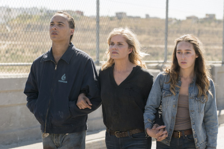 Frank Dillane as Nick, Kim Dickens as Madison, and Alycia Debnam-Carey as Alicia 