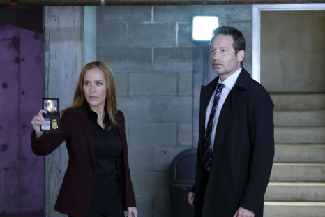 Gillian Anderson as Scully, David Duchovny as Mulder