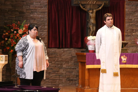Carla Jimenez as Alba, Miles Fisher as priest