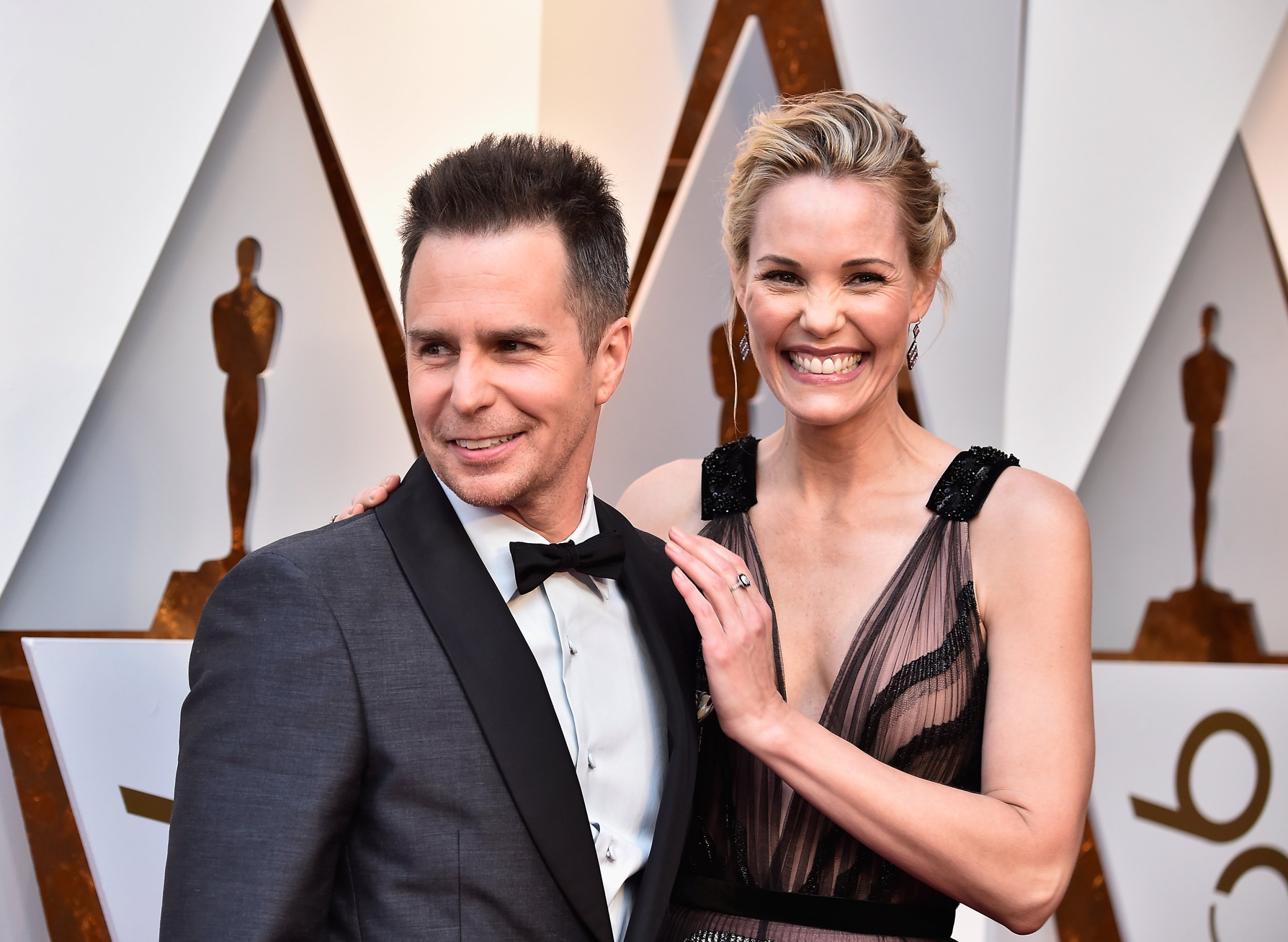 Who Is Sam Rockwell's Girlfriend? Leslie Bibb Supports 'Three