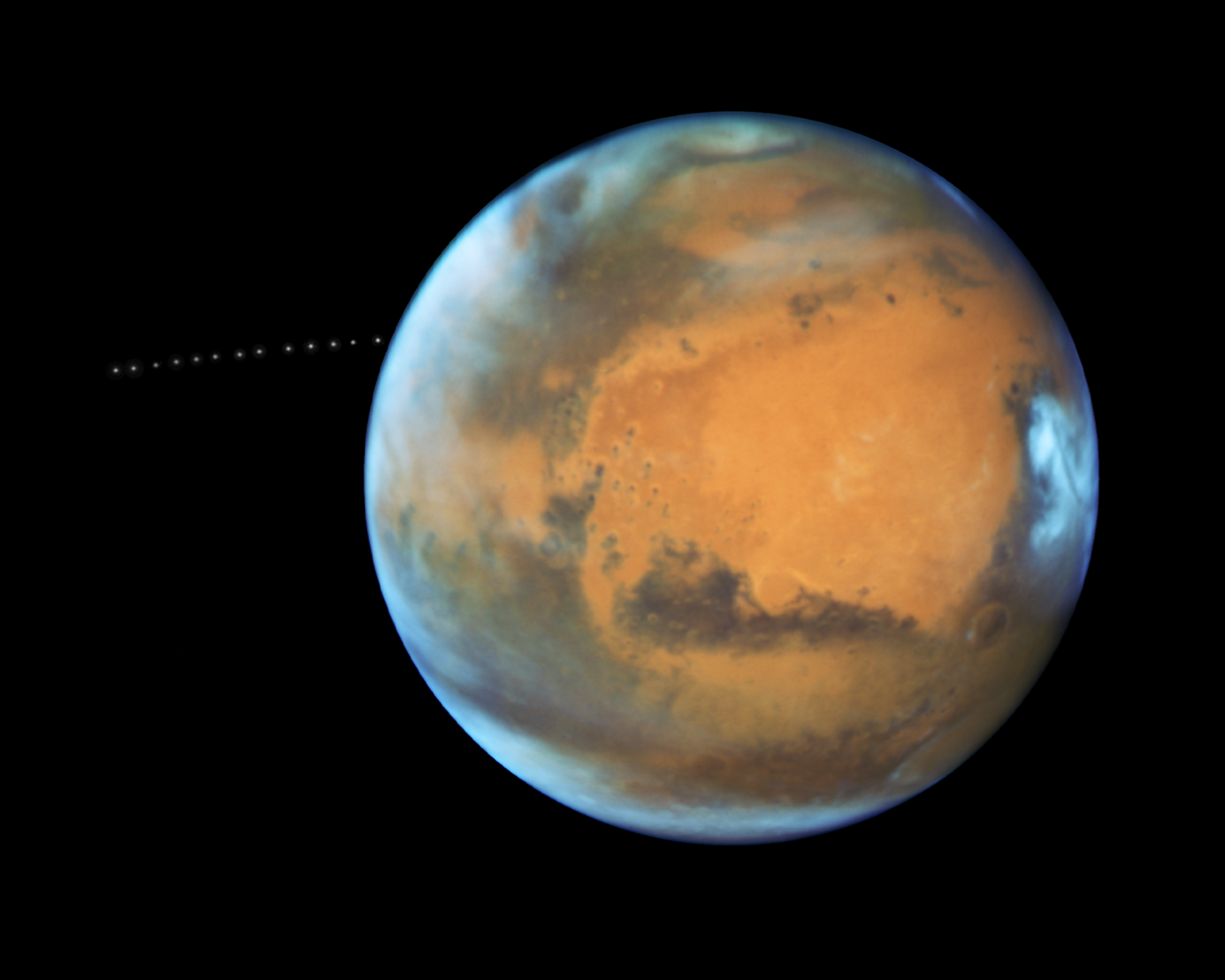 Martian Moon Orbiting Mars