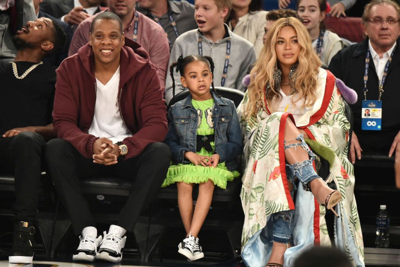 Jay Z, Blue Ivy Carter and Beyoncé