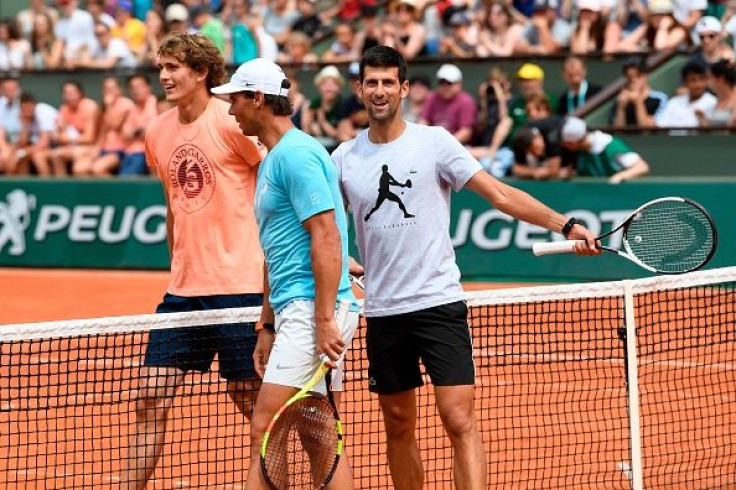 Alexander Zverev, Rafael Nadal and Novak Djokovic