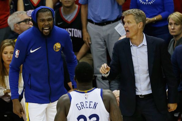 Kevin Durant and Steve Kerr