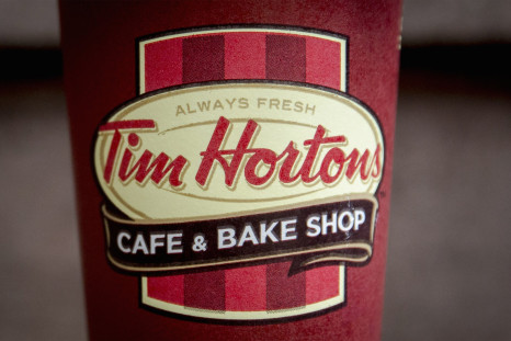 A Tim Hortons coffee cup