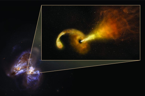 Jets of material from black hole