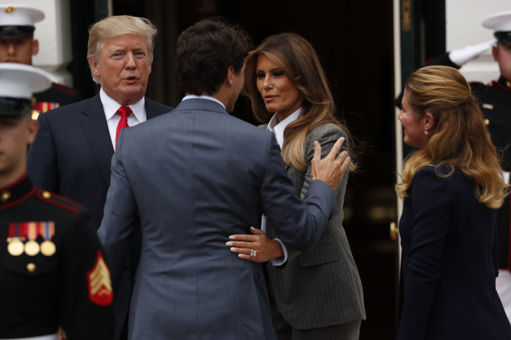 Justin Trudeau with Donald and Melania Trump