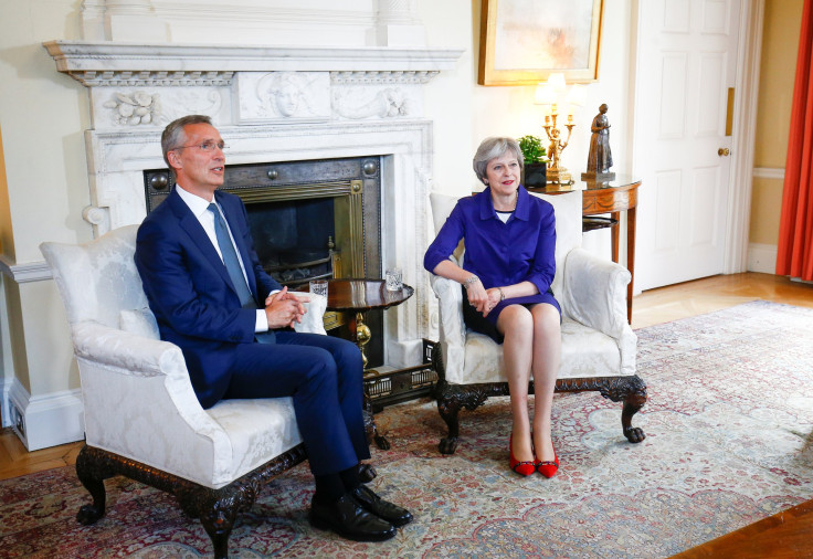 Theresa May and Jens Stoltenberg