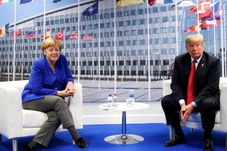 Trump and Merkel at NATO summit