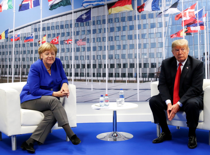 Trump and Merkel at NATO summit