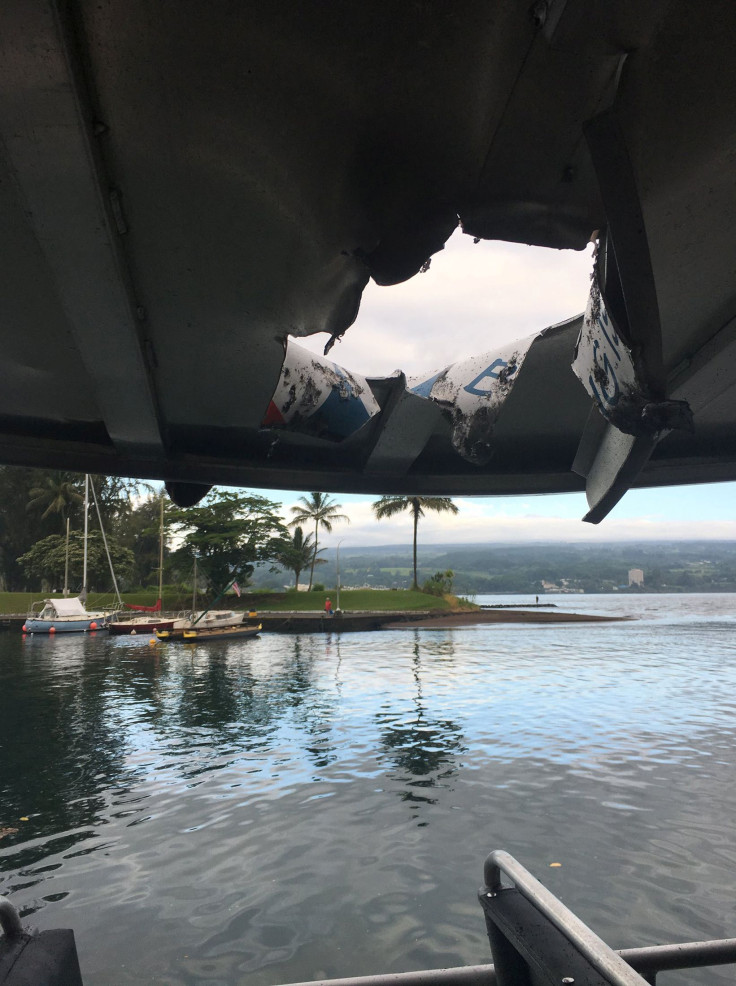 Lava bomb from Kilauea volcano damages tourist boat 