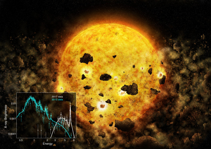 Star devouring planetary debris