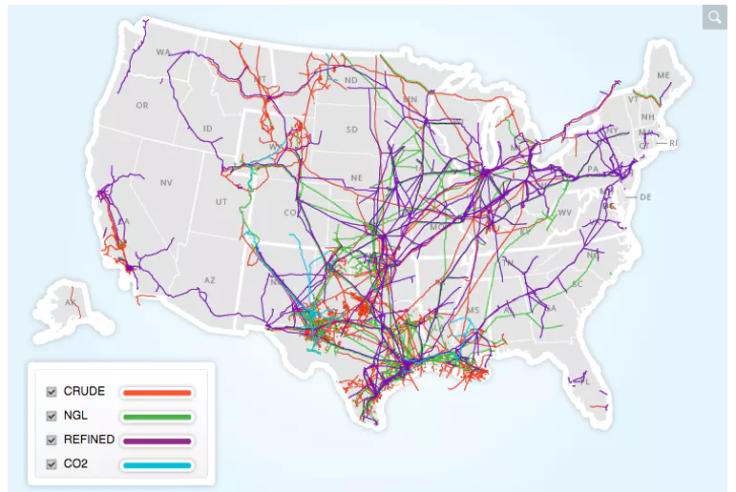 Major petroleum pipelines