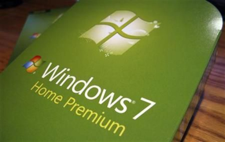 Packages of the new Windows operating system, Windows 7 sit on a desk before being installed in Golden