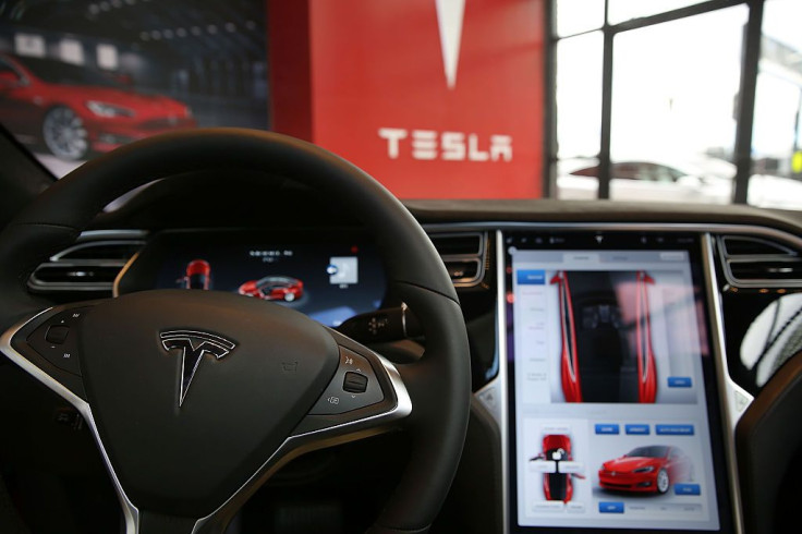 Inside a Tesla sedan