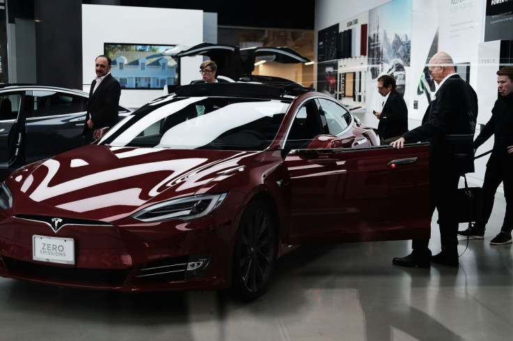 Tesla in a showroom