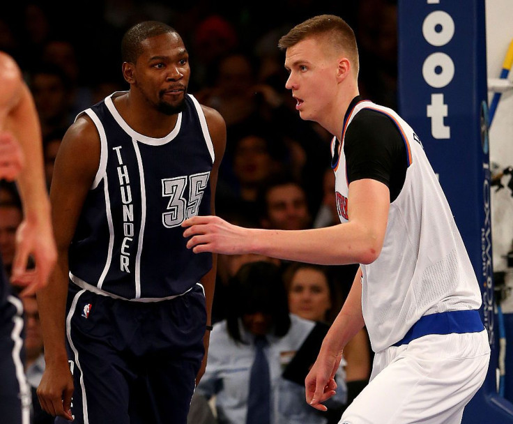 Kevin Durant and Kristaps Porzingis