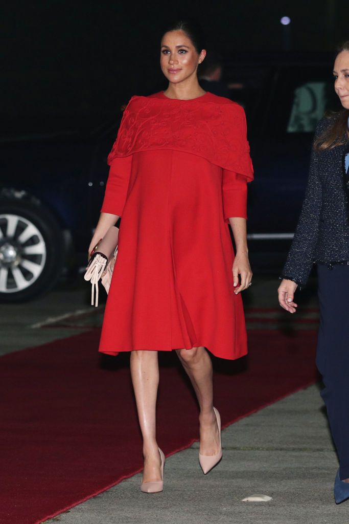 Meghan markle red shops dress