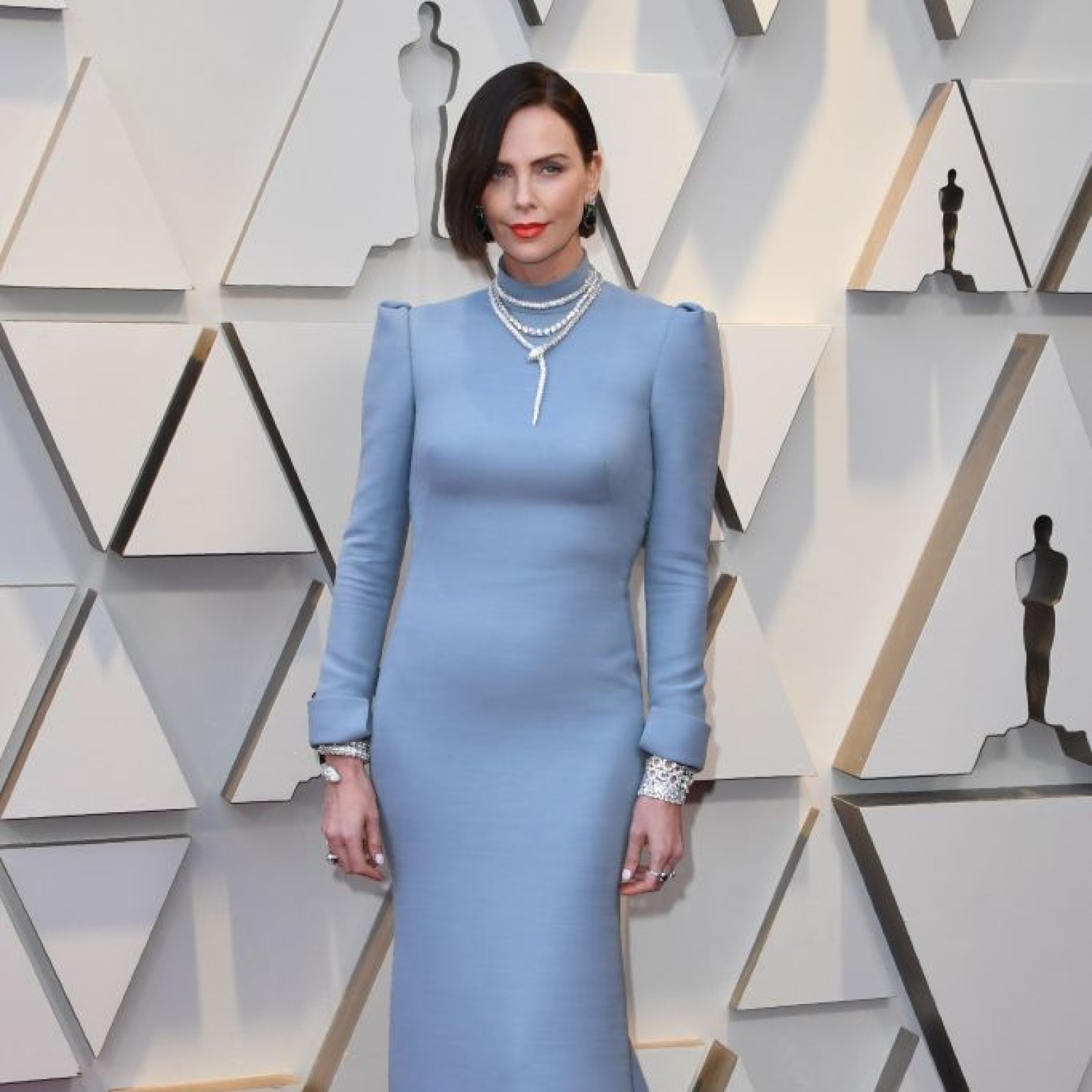 charlize theron blue dress Charlize Theron In Stella McCartney - The Tonight Show Starring Jimmy Fallon