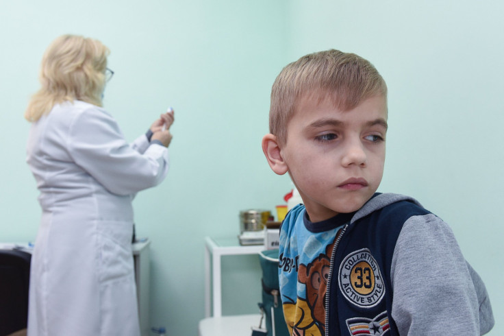 Ukrainian boy awaits measles vaccine